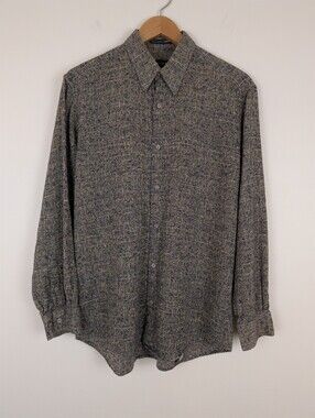 Jhane Barnes Vintage 90's Multicolor Japanese Woven Fabric Long Sleeve Button Up
